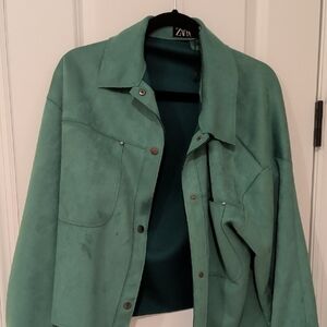 Zara Teal Utility Jacket for Women